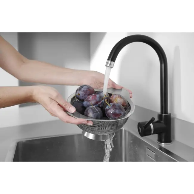 HENDI Geperforeerd vergiet met voet en grepen – roestvrij staal – vaatwasserbestendig – ⌀180x90 mm