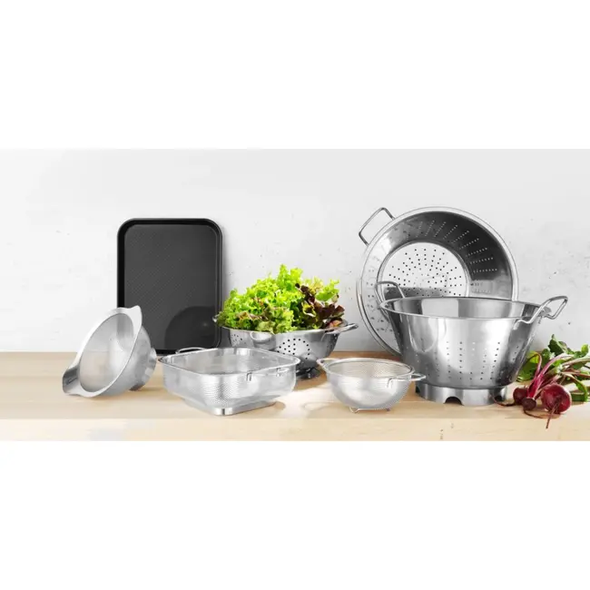 HENDI Vergiet – roestvrij staal – op voet – met 2 grepen – ⌀315x(H)120mm