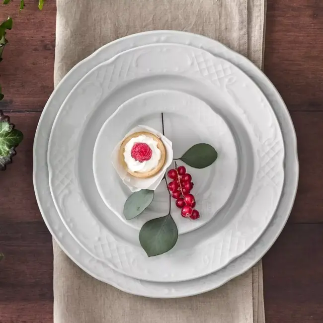 HENDI Saladeschalen – Versterkte randen – Hoogwaardig glazuur – 0,25L – Wit porselein – Set van 12