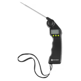HENDI Digitale thermometer – opvouwbare roestvrijstalen sonde – zwart – 160x55x20 mm