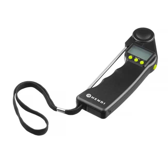 HENDI Digitale thermometer – opvouwbare roestvrijstalen sonde – zwart – 160x55x20 mm