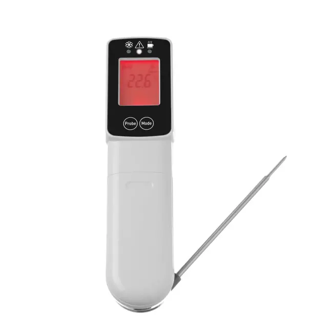 HENDI Infrarood thermometer met inklapbare sonde – HACCP controlelampje – Meetbereik -60°C tot 350°C