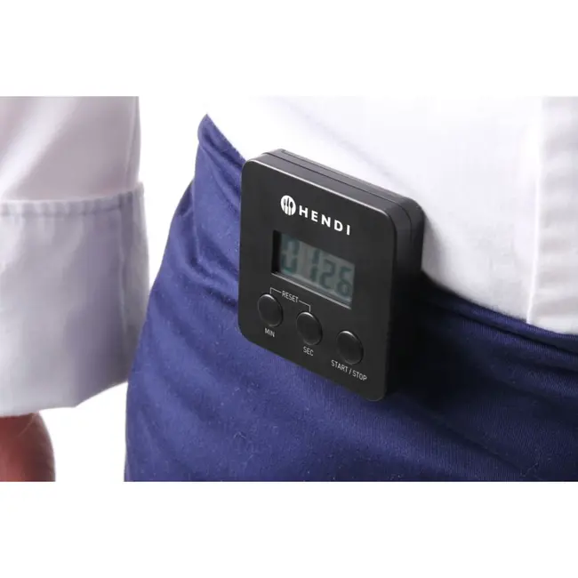 HENDI Digitale kookwekker met magneetclip – 99 minuten timer – Inclusief batterij – Compact formaat