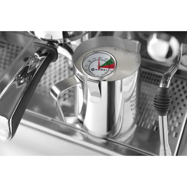 HENDI Melkschuimthermometer – Clipbevestiging – Groene markering – Temperatuurbereik -10 tot 110°C – RVS