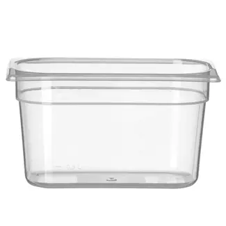 HENDI GN-container 1/4 – Polypropyleen – 4L – Temperatuurbestendig – Transparant – 265x162x150 mm