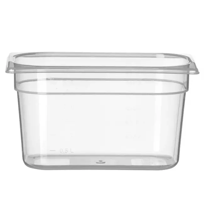 HENDI GN-container 1/4 – Polypropyleen – 4L – Temperatuurbestendig – Transparant – 265x162x150 mm