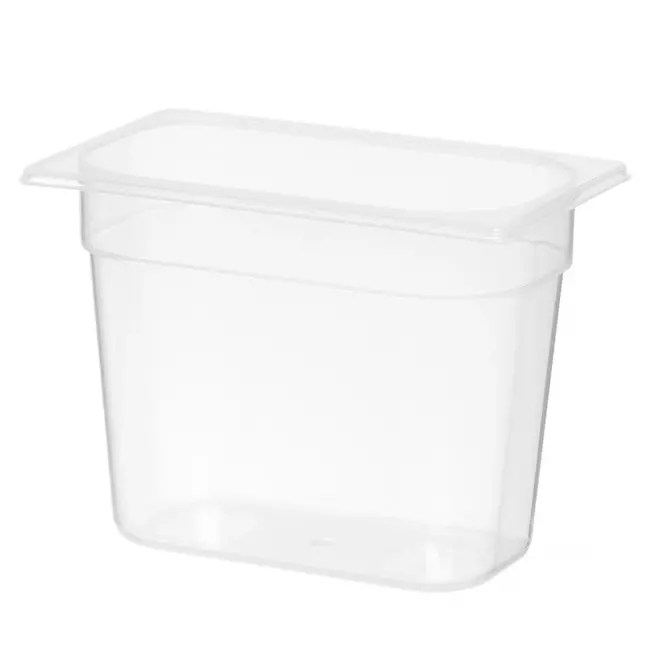 HENDI GN-container 1/4 – Polypropyleen – 5,5L – Temperatuurbestendig – Transparant – 265x162x200 mm