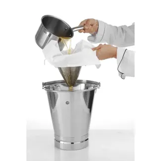 HENDI Emmer met maatverdeling en verstevigde voet – 7L – roestvrij staal