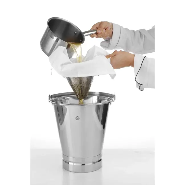 HENDI Emmer met maatverdeling en verstevigde voet – 7L – roestvrij staal