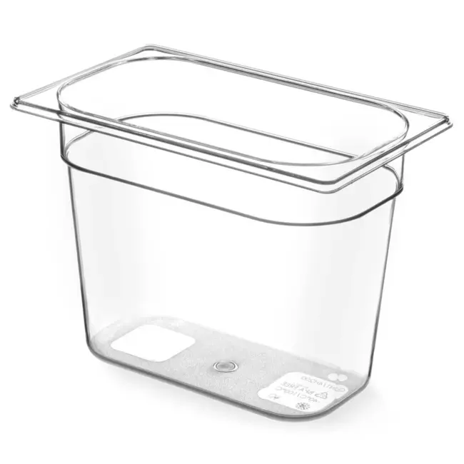 HENDI GN-container 1/4 – Tritan – 5,5L – BPA-vrij – Transparant – 265x162x200 mm