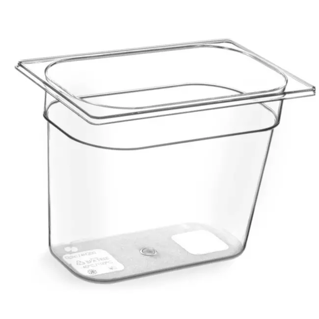 HENDI GN-container 1/4 – Tritan – 5,5L – BPA-vrij – Transparant – 265x162x200 mm