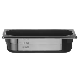 Hendi Gastronorm container - polycarbonaat - 1,8L - zwart - 265x162x65mm