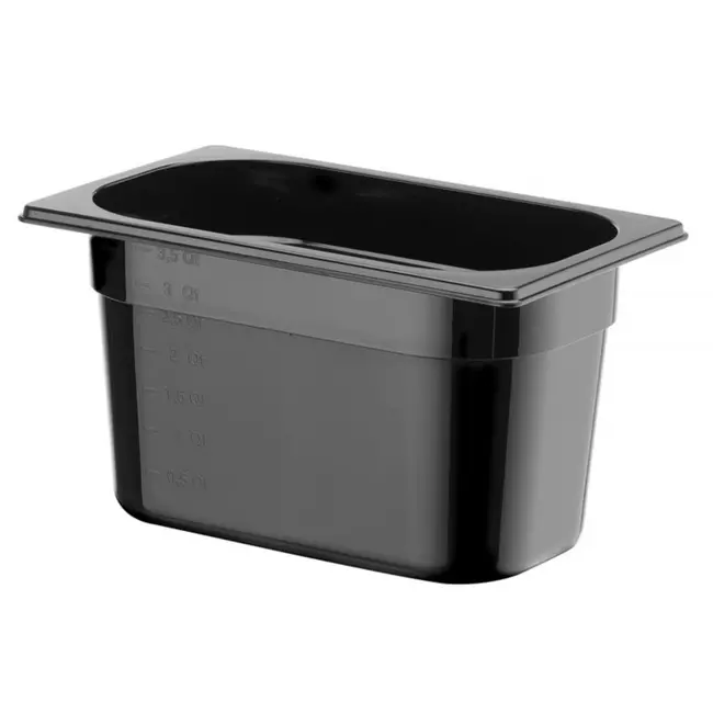 HENDI Gastronorm container – polycarbonaat – 4L – zwart – 265x162x150 mm