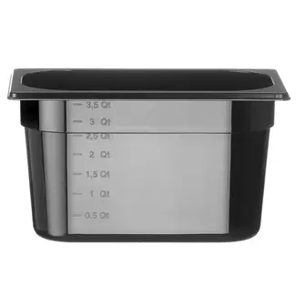 Hendi Gastronorm container - polycarbonaat - 4L - zwart - 265x162x150mm