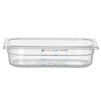 HENDI Container GN 1/4 1,8 liter transparant met HACCP-label in keuken