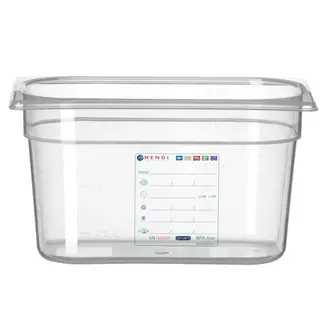 HENDI Gastronorm container 1/4 – luchtdicht – transparant – 4L – 265x162x150 mm