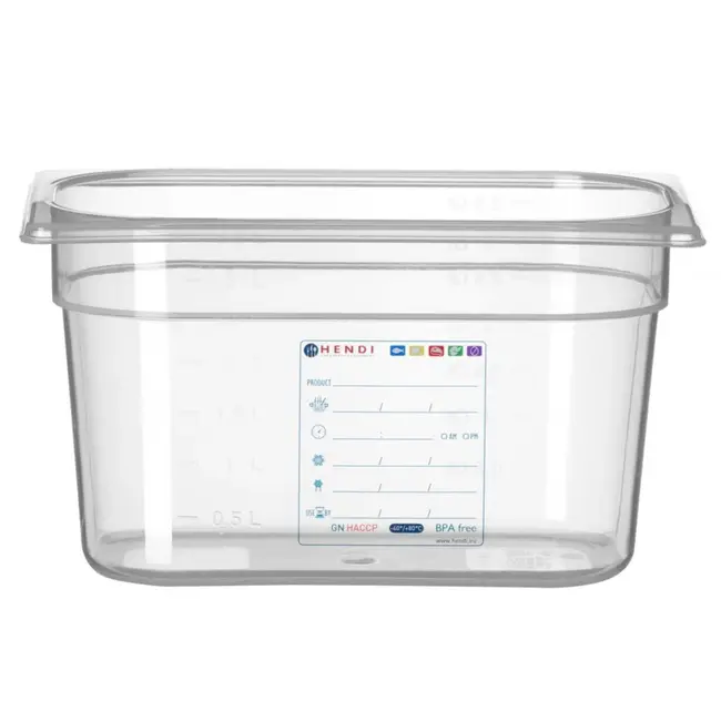 HENDI Gastronorm container 1/4 – luchtdicht – transparant – 4L – 265x162x150 mm