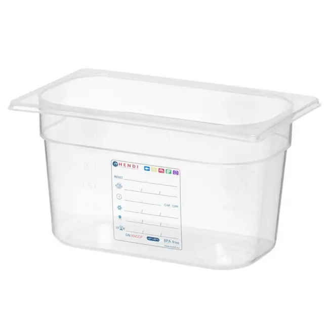 HENDI Gastronorm container 1/4 – luchtdicht – transparant – 4L – 265x162x150 mm