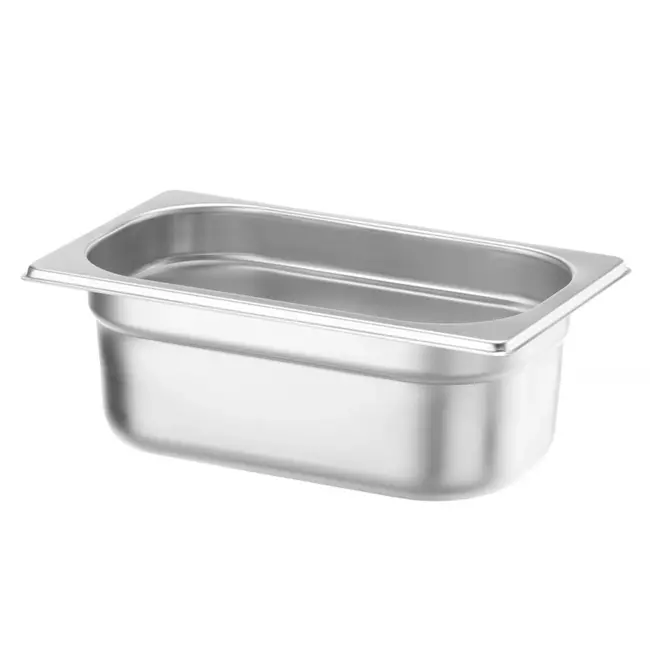 HENDI Gastronormbak 1/4 – 2,8L – Hoogwaardig roestvast staal – Stapelbaar – 100 mm hoog