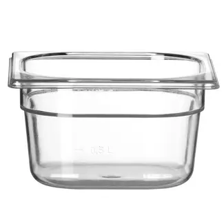 Hendi Gastronorm container - polycarbonaat - 1,6L - temperatuurbestendig - transparant