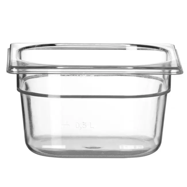 HENDI Gastronorm container – polycarbonaat – 1,6L – temperatuurbestendig – transparant