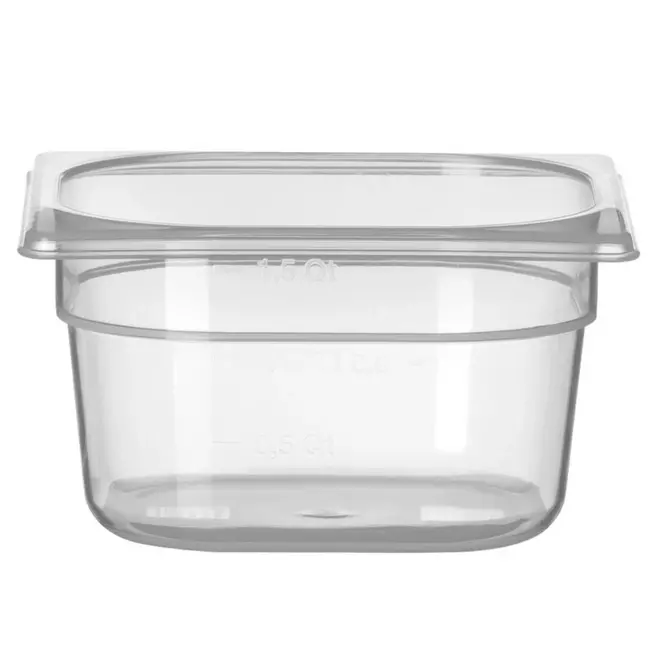 HENDI GN 1/6 container – polypropyleen – 1,6L – transparant – 176x162x100 mm