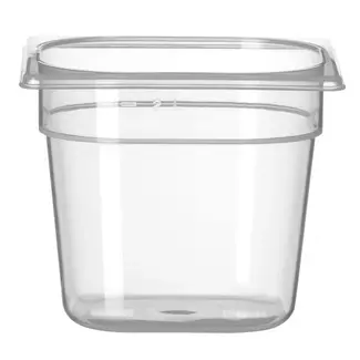 HENDI GN-container – polypropyleen – geur- en smaakvrij – 2,4L – transparant – 176x162x150 mm