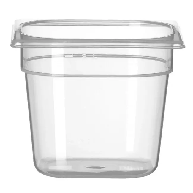 HENDI GN-container – polypropyleen – geur- en smaakvrij – 2,4L – transparant – 176x162x150 mm