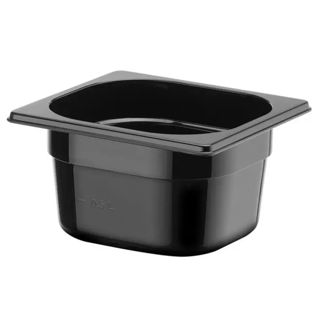 HENDI Gastronorm container – polycarbonaat – 1,6L – zwart – 176x162x100 mm