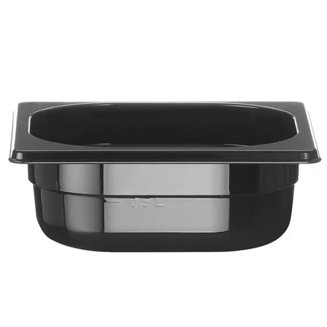 HENDI Gastronorm container – polycarbonaat – 1 liter – zwart – 176x162x65 mm
