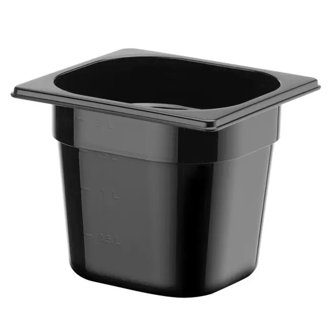 HENDI Gastronorm container – zwart polycarbonaat – 2,4L – temperatuurbestendig – stapelbaar