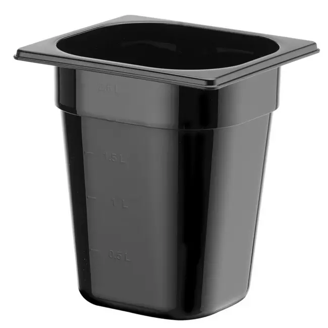 HENDI Gastronorm container – polycarbonaat – 3,4L – zwart – 176x162x200 mm