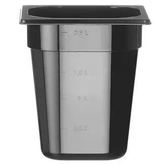 HENDI Gastronorm container – polycarbonaat – 3,4L – zwart – 176x162x200 mm