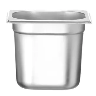 HENDI GN-container 1/6 – Budget Line – 2,4L – 176x162x150 mm – lichtgewicht roestvrij staal