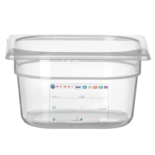HENDI Gastronorm bak – 1/6 GN – 1,6L – transparant – 176x162x100 mm