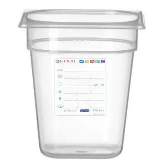 HENDI Gastronorm bak – luchtdicht – transparant – 3,4L – 176x162x200 mm