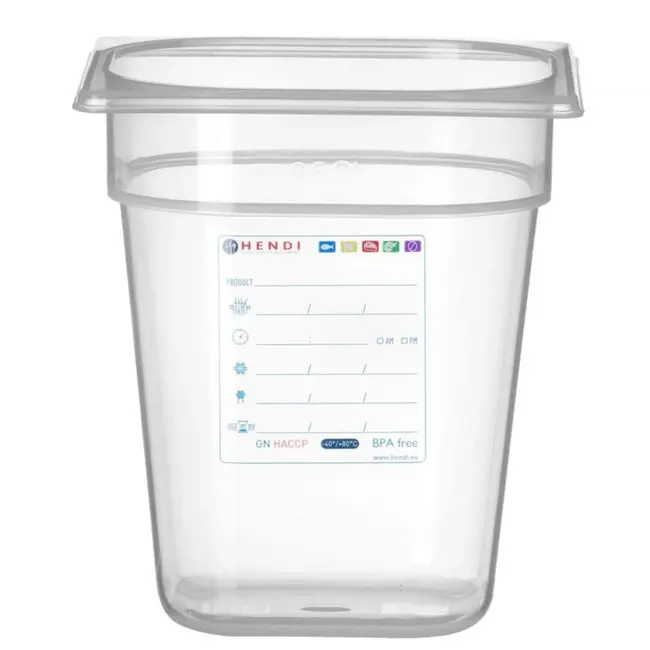 HENDI Gastronorm bak – luchtdicht – transparant – 3,4L – 176x162x200 mm