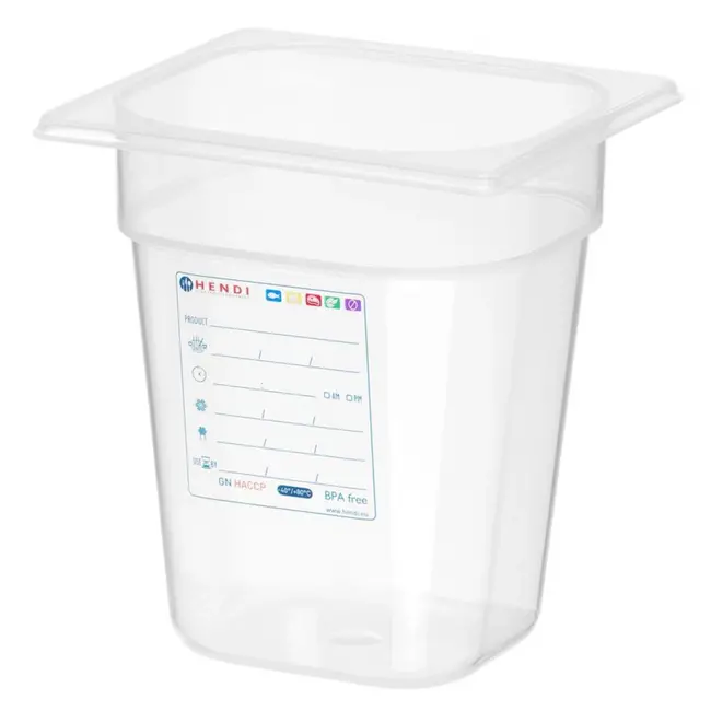 HENDI Gastronorm bak – luchtdicht – transparant – 3,4L – 176x162x200 mm
