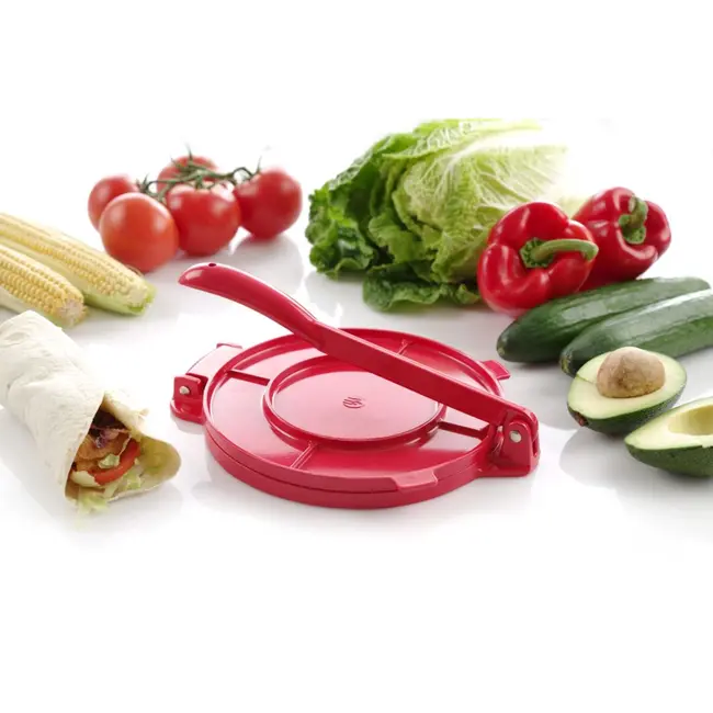 HENDI Tortillapers – aluminium legering – rode poedercoating – ø200 mm