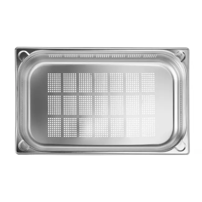 HENDI Geperforeerde GN-container – versterkte hoeken – 14L – 100 mm hoog – roestvrij staal