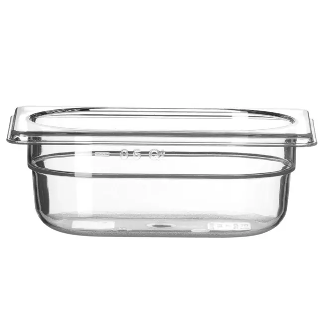 HENDI Gastronorm container – polycarbonaat – 0,6L – temperatuurbestendig – transparant