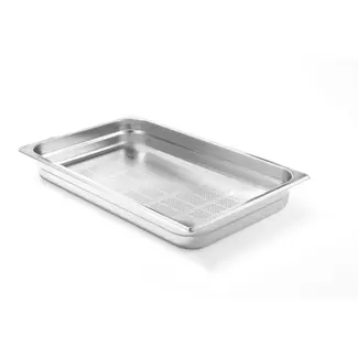 HENDI GN-container 1/1 geperforeerd 64 mm hoog van 18/8 RVS voor oven