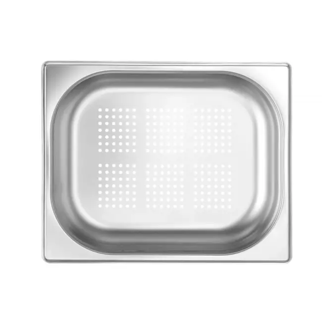 HENDI Geperforeerde GN-container – 4L – 65mm hoog – roestvrij staal – versterkte hoeken
