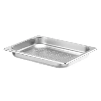 HENDI Geperforeerde GN 1/2 voedselcontainer 2 liter RVS 40 mm