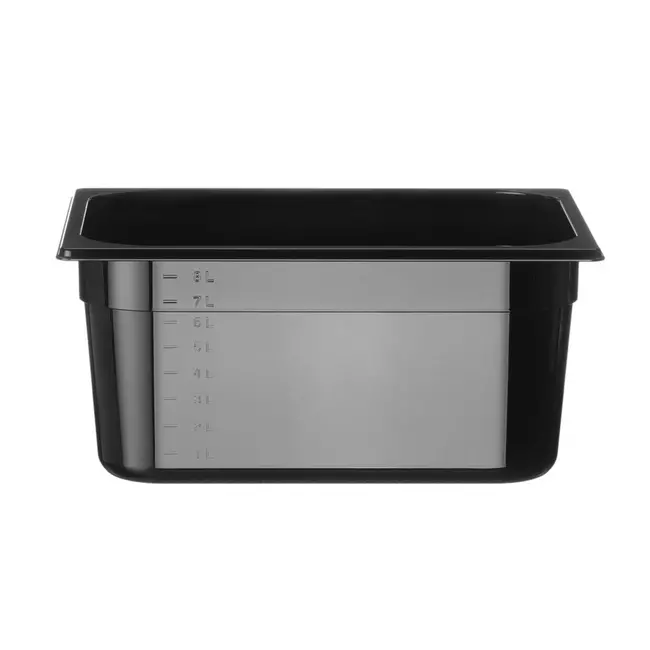 Hendi Gastronorm container - zwart polycarbonaat - 9,5L - temperatuurbestendig - stapelbaar