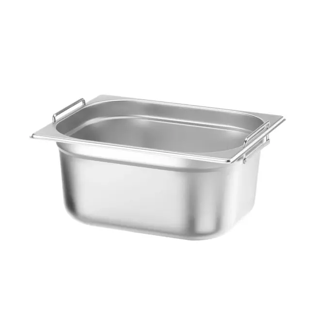 HENDI GN-container 1/2 – 9,5L – roestvrij staal – stapelbaar – met handgrepen