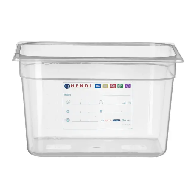 HENDI Transparante GN 1/2 container 12,5 l van PP, 325 x 265 mm