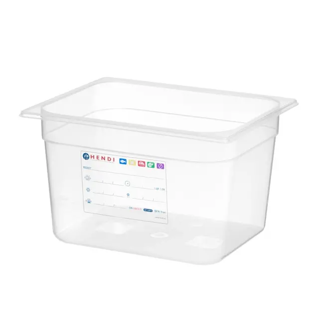 HENDI Transparante GN 1/2 container 12,5 l van PP, 325 x 265 mm