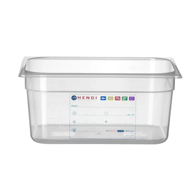 HENDI Gastronorm container – luchtdicht – 9,5L – transparant – 325x265x150 mm