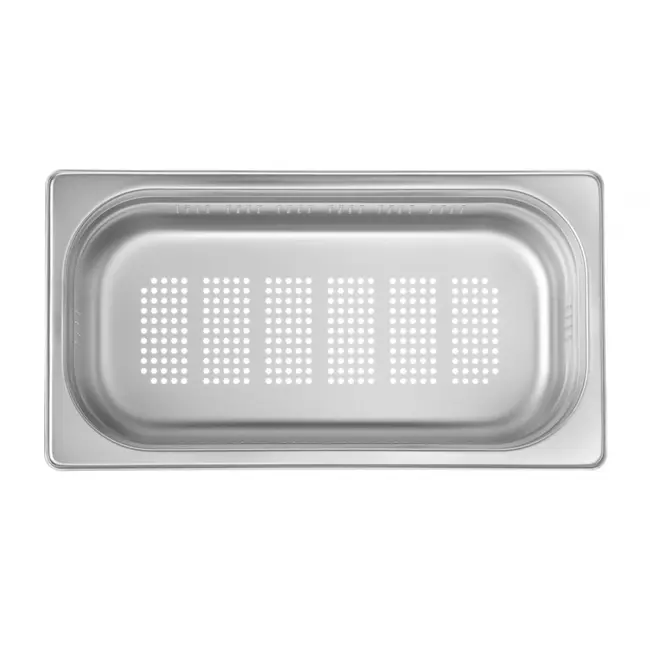 HENDI Gastronormbak geperforeerd – roestvast staal – 4L – 100 mm hoog